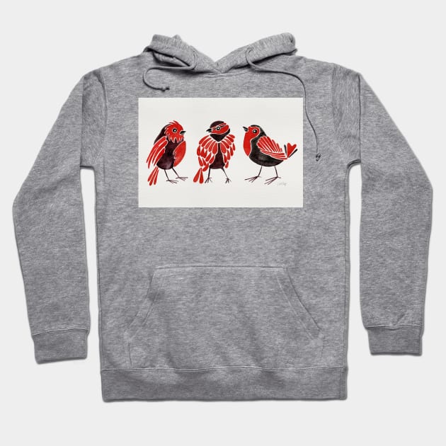 finches red Hoodie by CatCoq